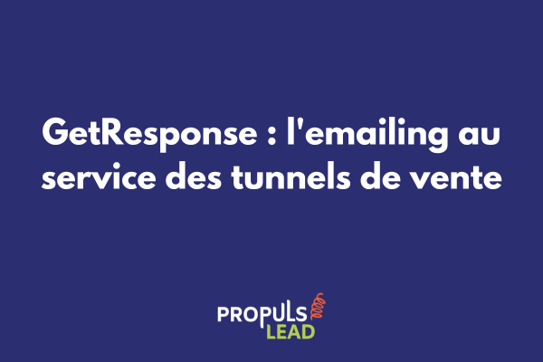 Interface GetResponse tunnel de vente email marketing automation