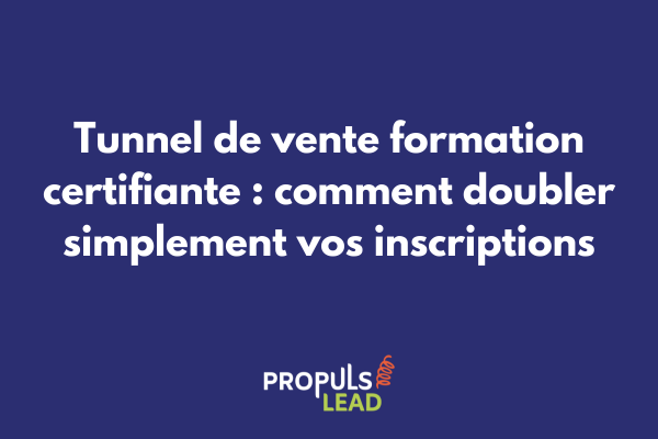 Tunnel de vente formation professionnelle avec écran d'ordinateur affichant processus d'inscription certification