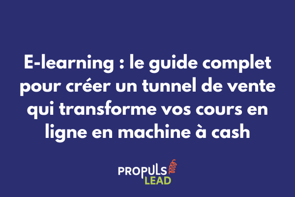 Interface tunnel de vente e-learning avec étapes d'inscription aux cours en ligne