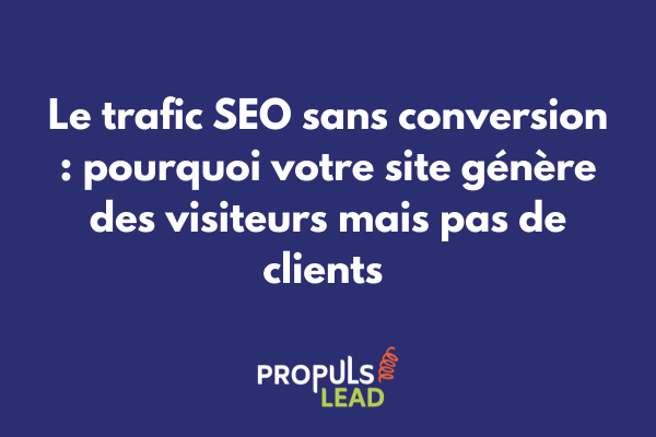 Graphique montrant le décalage entre trafic SEO élevé et taux de conversion faible sur un site web traditionnel