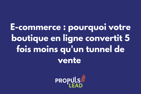 Comparaison graphique des taux de conversion : boutique e-commerce 2% versus tunnel de vente 10%