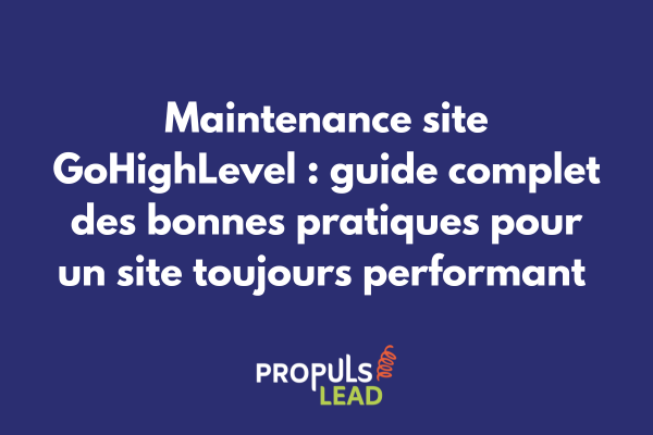 Interface de maintenance GoHighLevel avec checklist des tâches d'optimisation