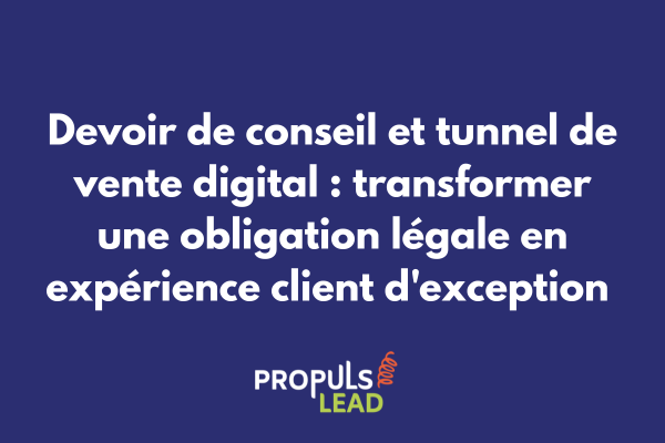 Interface de tunnel de vente montrant un questionnaire de profilage client pour respecter le devoir de conseil