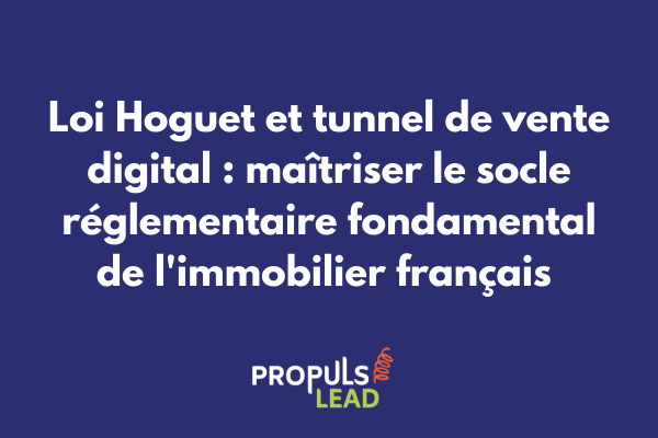 Interface de tunnel de vente affichant les mentions obligatoires de la loi Hoguet pour agent immobilier