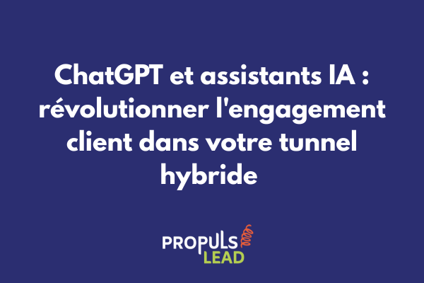 Interface de conversation avec ChatGPT intégré dans un tunnel de vente hybride montrant des interactions personnalisées