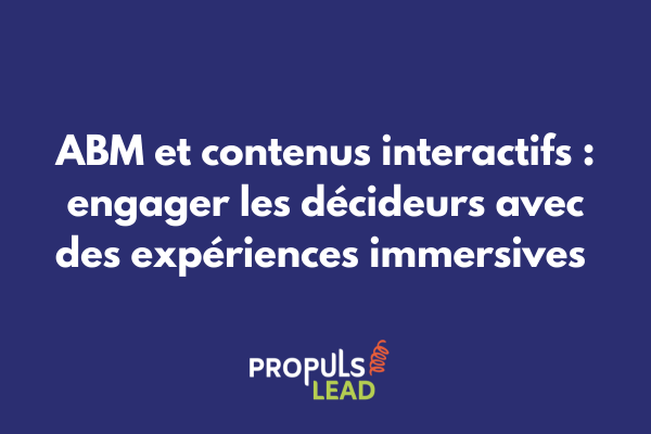 Interface de contenu interactif ABM montrant un calculateur ROI personnalisé avec graphiques dynamiques pour compte stratégique