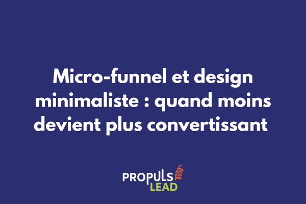 Interface de micro-funnel avec design minimaliste épuré mettant en valeur un seul appel à l'action sans distraction
