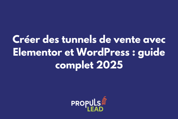 Interface Elementor montrant la création d'une page de tunnel de vente sur WordPress