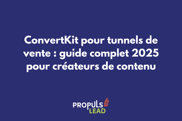 Interface ConvertKit montrant la création d'une séquence email automatisée pour tunnel de vente