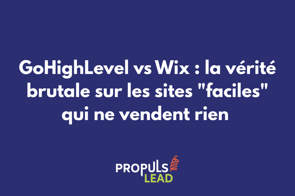 Comparatif GoHighLevel vs Wix montrant 0,8% de conversion Wix contre 9% sur tunnel GoHighLevel