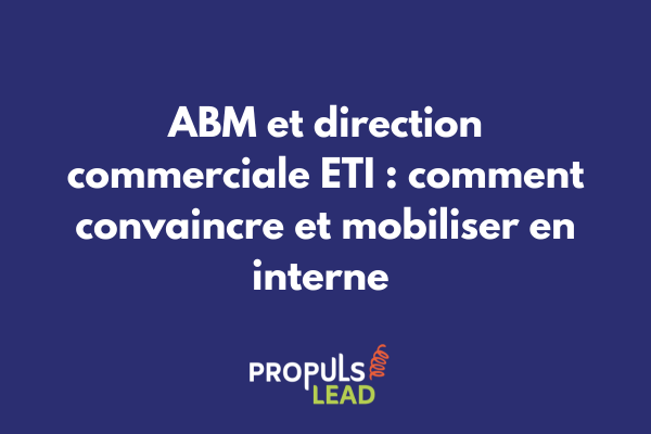 Direction commerciale ETI en réunion stratégique ABM avec tableaux de bord et données performance