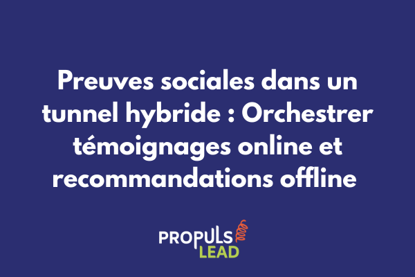 Illustration d'un tunnel de vente hybride intégrant avis Google, témoignages vidéo, recommandations en magasin et badges de confiance sur différents points de contact