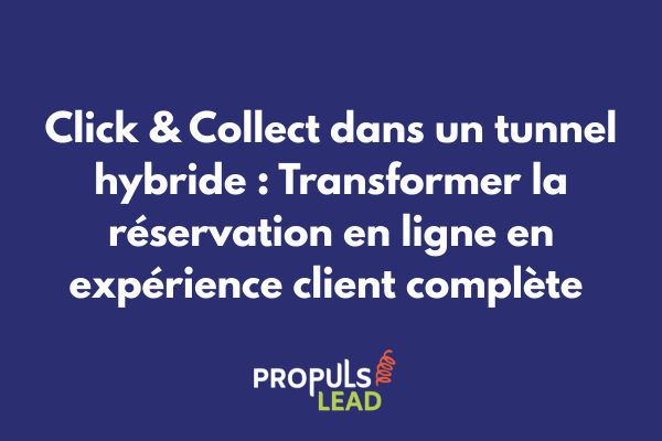 Schéma d'un tunnel de vente hybride click & collect montrant le parcours depuis la commande en ligne jusqu'au retrait en magasin avec points de contact digitaux et physiques