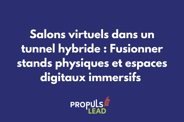 Vue d'ensemble d'un salon hybride montrant simultanément l'espace physique avec stands traditionnels et l'environnement virtuel 3D avec avatars et interactions digitales