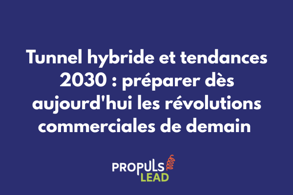 Vision futuriste d'un tunnel de vente hybride intégrant IA avancée, réalité mixte et expériences immersives en 2030