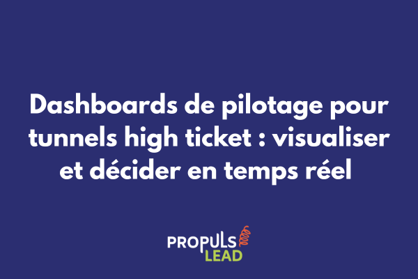 Dashboard interactif affichant les métriques clés d'un tunnel high ticket avec visualisations graphiques de la performance commerciale et du pipeline