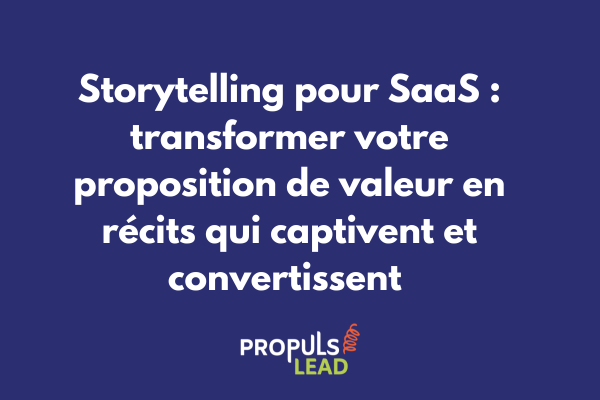 Schéma d'architecture narrative pour SaaS B2B illustrant la progression depuis le contexte problématique jusqu'à la transformation client via la solution proposée