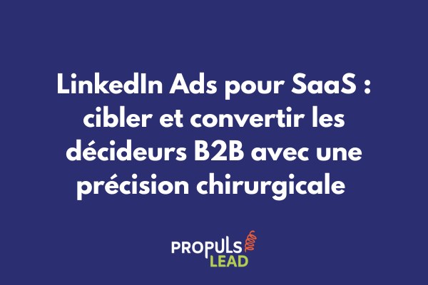 Dashboard LinkedIn Ads illustrant les options de ciblage avancé pour SaaS B2B avec critères professionnels, secteurs d'activité et tailles d'entreprises