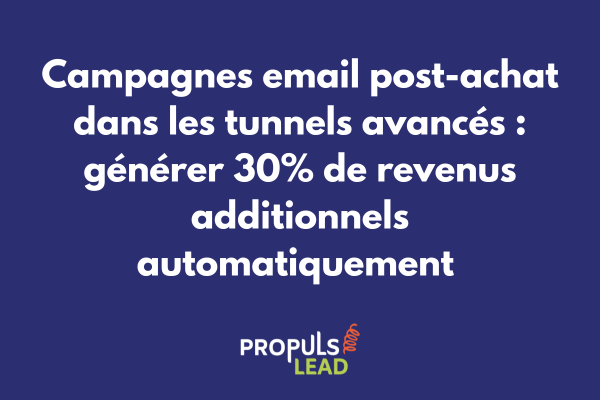 Workflow de campagne email post-achat montrant les séquences automatisées, points de décision, métriques de performance et exemples d'emails personnalisés