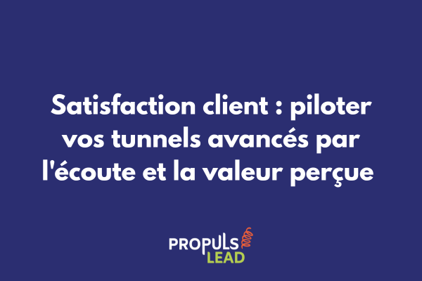 Tableau de bord illustrant les indicateurs de satisfaction client dans un tunnel de vente avancé avec corrélations entre satisfaction et performance commerciale