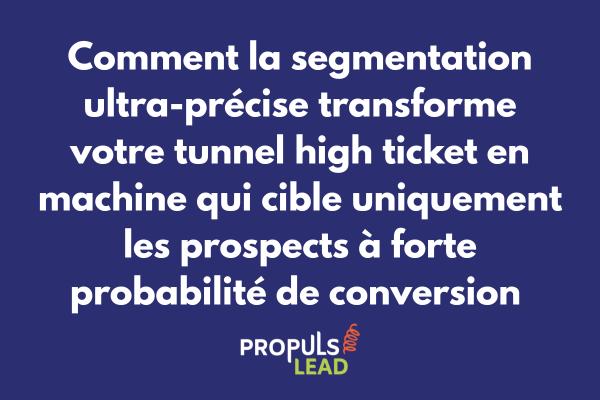 Segmentation multidimensionnelle des prospects high ticket avec critères qualification et personnalisation approche commerciale