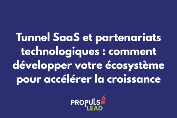 Schéma illustrant l'intégration des partenariats technologiques dans un tunnel de vente SaaS avec interconnexions API et flux de données