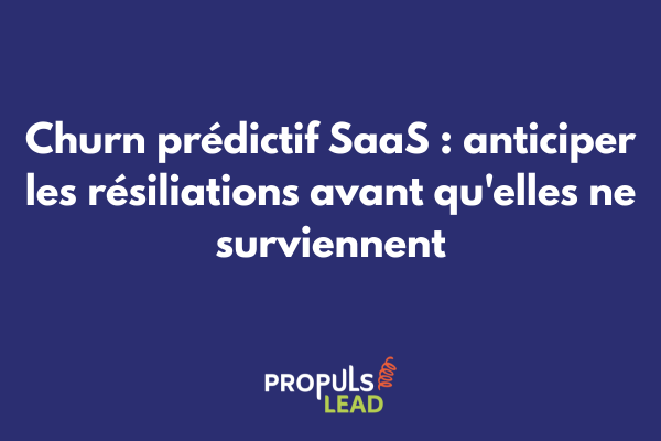 Dashboard de churn prédictif SaaS montrant les scores de risque client avec signaux d'alerte et actions de rétention recommandées automatiquement