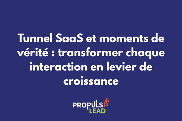 Schéma des moments de vérité dans un tunnel de vente SaaS avec points de contact stratégiques