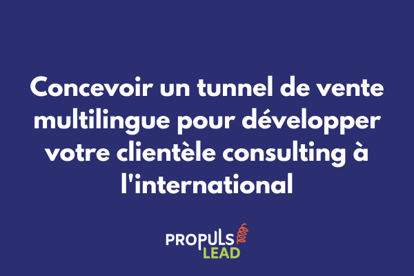 Interface de tunnel de vente multilingue pour cabinet de conseil avec formulaire de contact en plusieurs langues