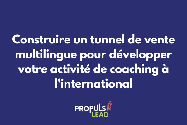 Interface de tunnel de vente multilingue pour coach affichant des témoignages clients internationaux et options de réservation