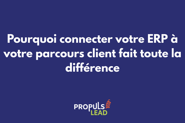 Illustration de l'intégration entre un ERP et le parcours client pour synchroniser données opérationnelles et tunnel de vente