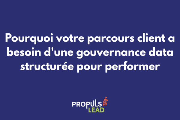 Schéma de gouvernance des données appliqué au parcours client montrant les flux de données entre les différentes étapes du tunnel de vente