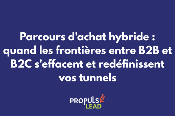 Représentation du parcours d'achat hybride combinant les logiques B2B et B2C dans un tunnel de vente