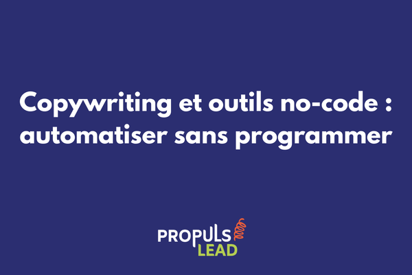 Interface d'un outil no-code avec workflows d'automatisation de copywriting connectés