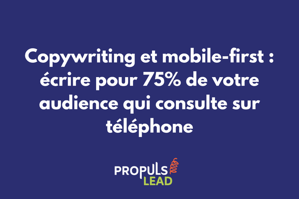 Écran mobile montrant copywriting vertical optimisé avec CTA au-dessus du pli et texte concis