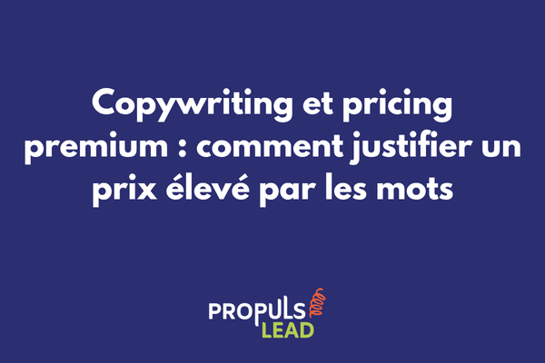 Pricing premium - produit haut de gamme positionné avec élégance