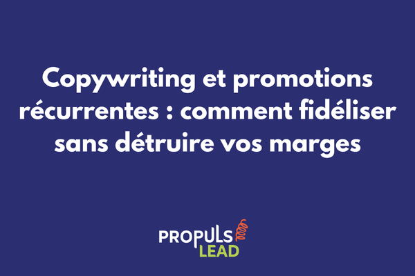 Calendrier de promotions récurrentes structuré avec indicateurs de fidélisation client et taux de réachat