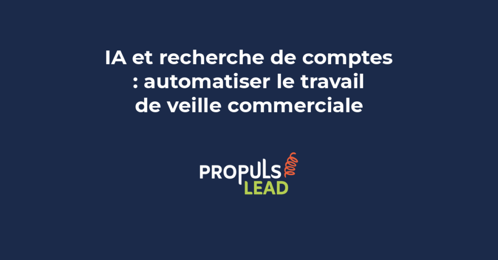 Interface d'outil IA automatisant la recherche et la veille de comptes cibles en stratégie ABM