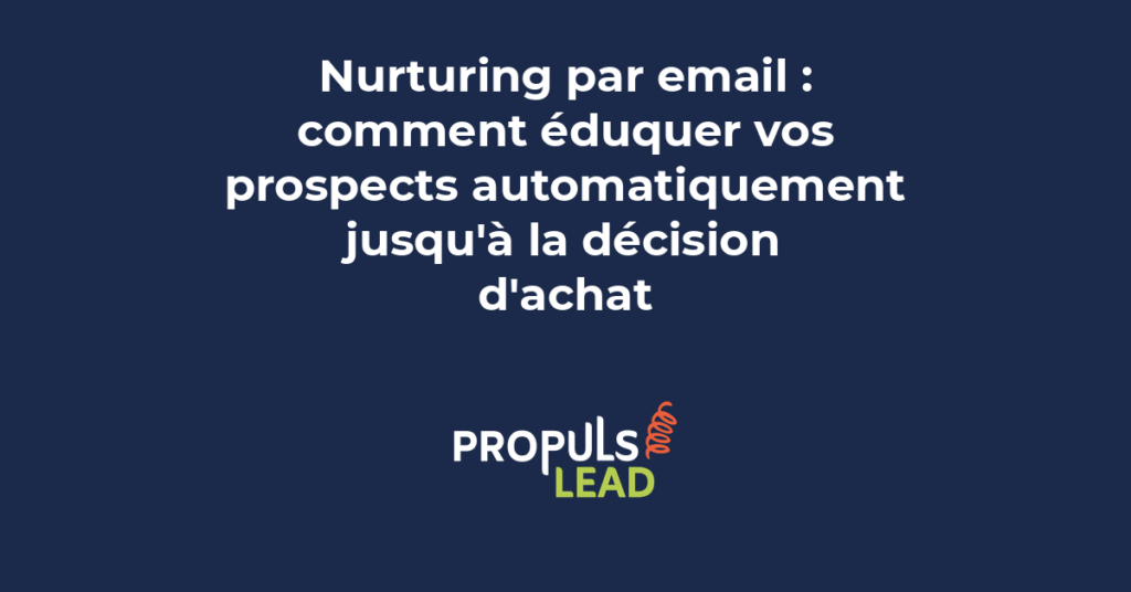 Séquence de nurturing par email guidant un prospect de la découverte à la décision d'achat avec contenu adapté à chaque étape