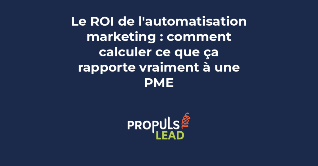 Graphique montrant l'évolution du ROI de l'automatisation marketing sur 12 mois avec les étapes clés et les métriques de mesure
