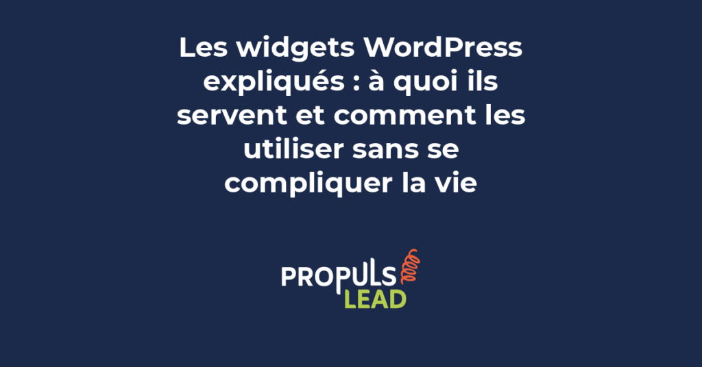 Guide des widgets WordPress montrant les zones de widgets disponibles dans un thème classique avec exemples de configuration pour PME
