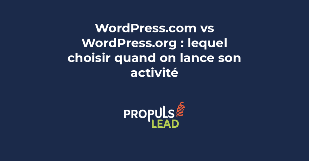 Comparatif visuel entre WordPress.com et WordPress.org avec les avantages et limites de chaque version pour entrepreneurs