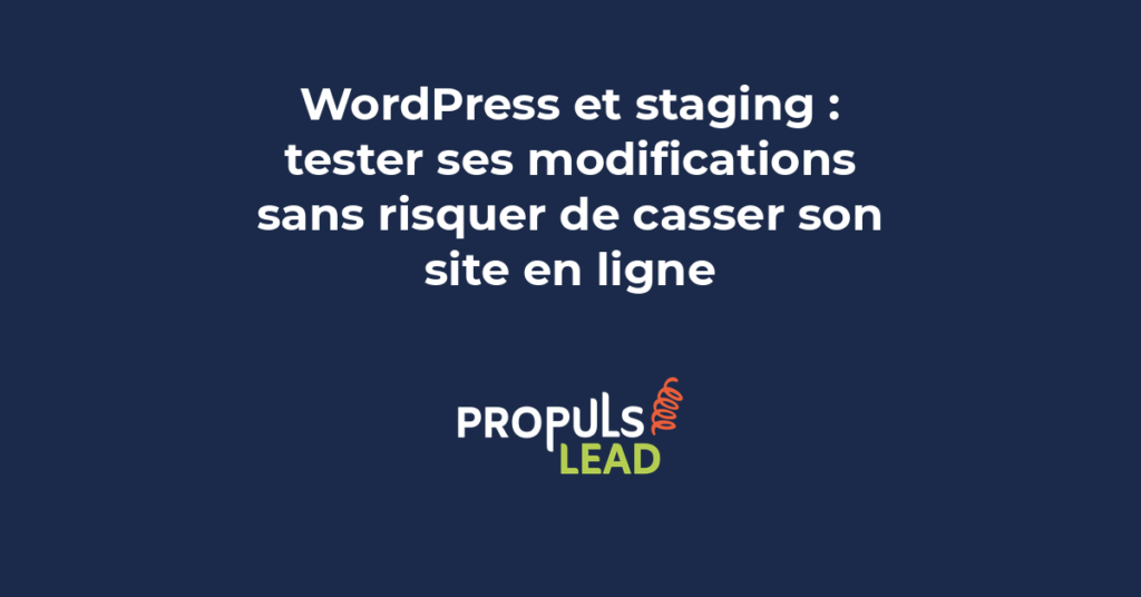 WordPress staging environnement test clone site web
