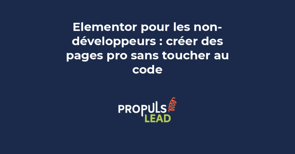 Interface du page builder Elementor montrant la création d'une page WordPress en glisser-déposer