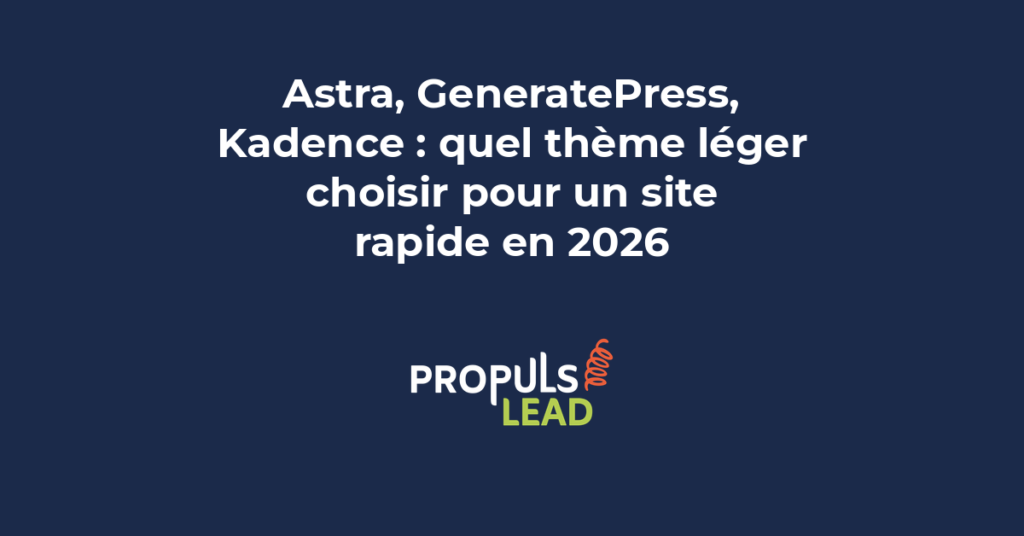 Tableau comparatif des trois thèmes WordPress légers avec leurs scores de performance et leurs caractéristiques principales
