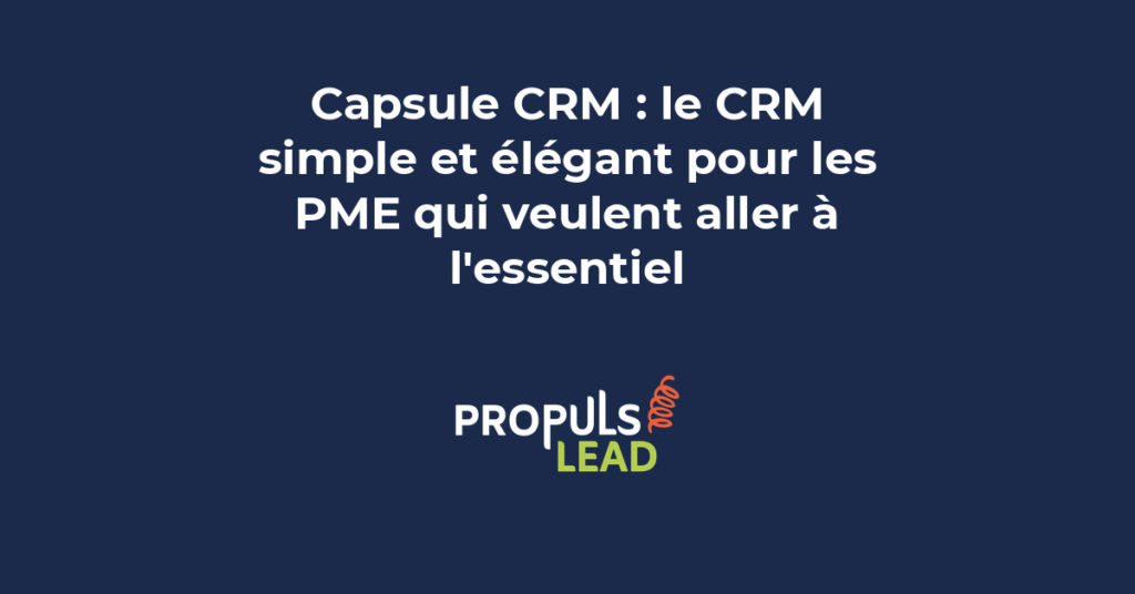 Interface Capsule CRM minimaliste avec contacts, pipelines visuels et timeline d'activités client
