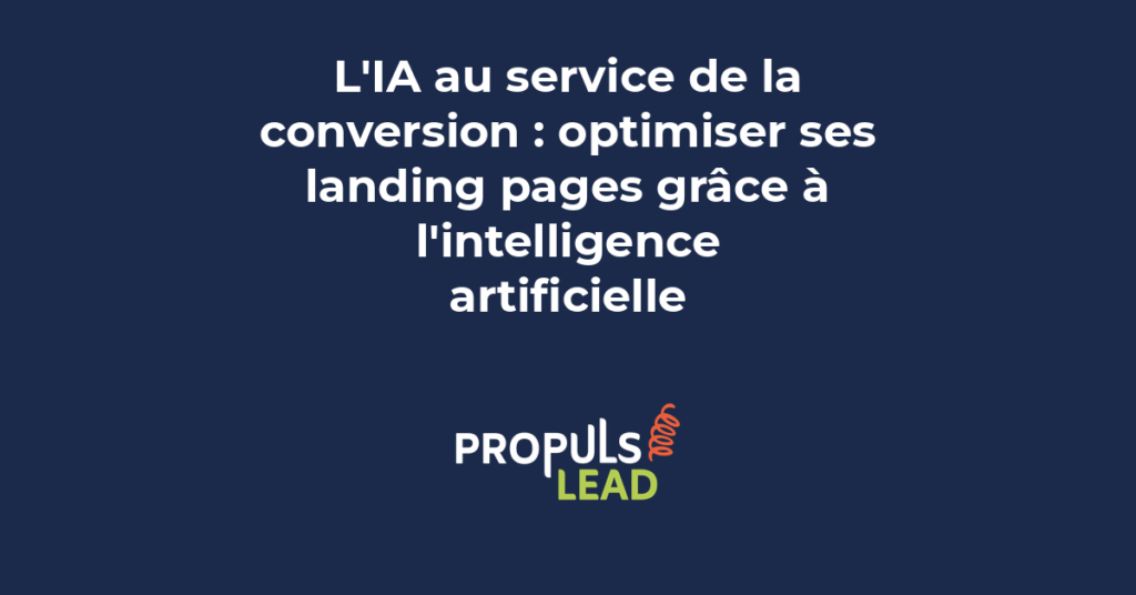 Landing page optimisée par intelligence artificielle avec indicateurs de conversion taux de clic et variantes testées automatiquement