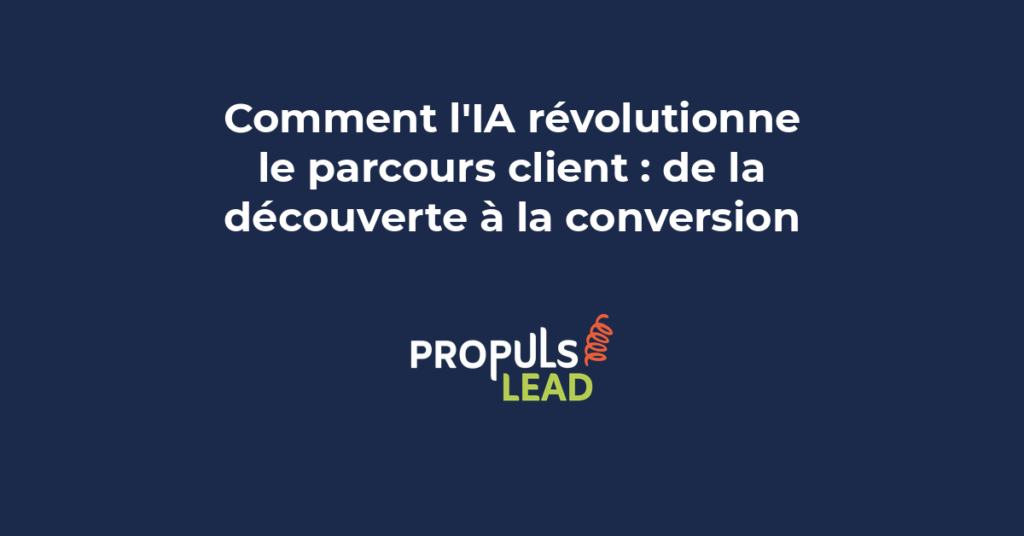 Schéma du parcours client en cinq étapes montrant les interventions de l'intelligence artificielle à chaque phase de découverte à conversion