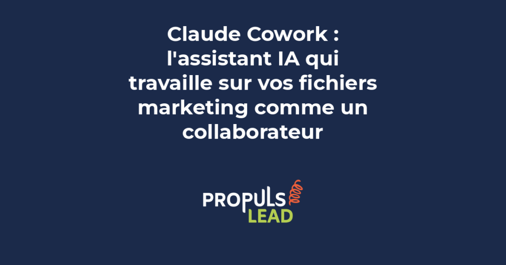 Interface Claude Cowork avec accès aux fichiers marketing et outils de création de documents pour assistant IA collaboratif