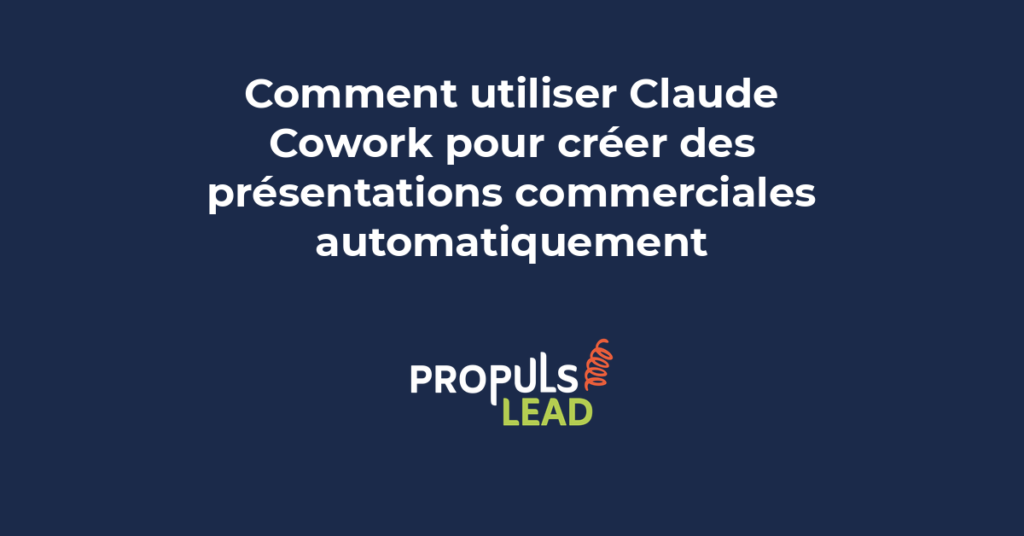 Présentation commerciale PowerPoint créée automatiquement par Claude Cowork avec slides structurées et contenu marketing